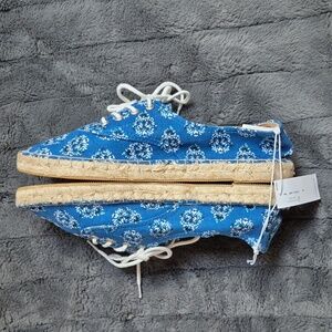 Size 8 Blue Patterned Lace Up Espadrilles From Old Navy! NWT!